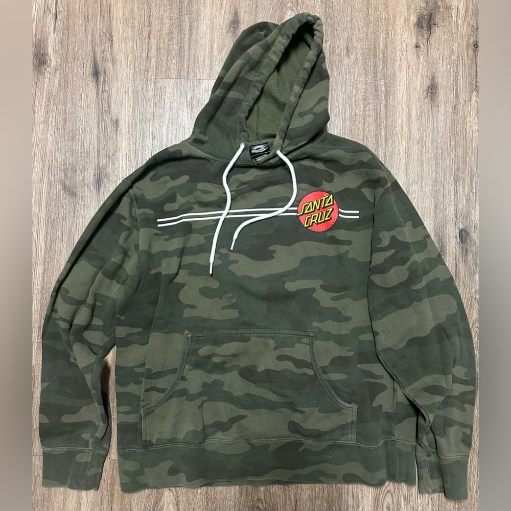 Santa Cruz skateboards camo hoodie.